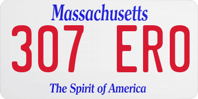 MA license plate 307ER0