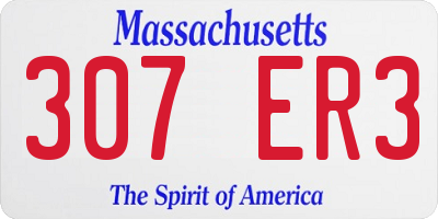 MA license plate 307ER3