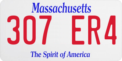 MA license plate 307ER4