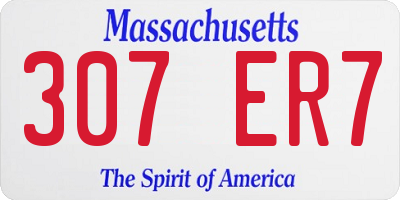 MA license plate 307ER7