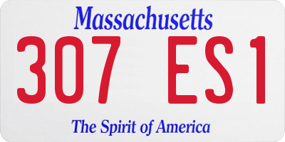 MA license plate 307ES1