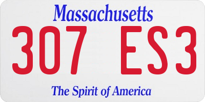 MA license plate 307ES3