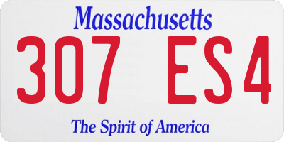 MA license plate 307ES4