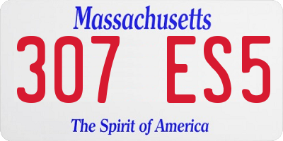MA license plate 307ES5