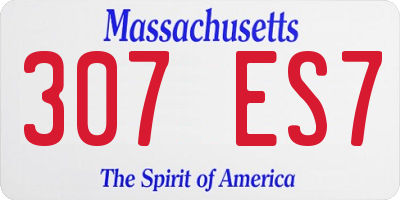 MA license plate 307ES7