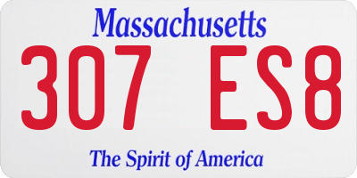 MA license plate 307ES8