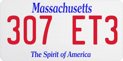 MA license plate 307ET3