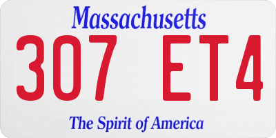 MA license plate 307ET4