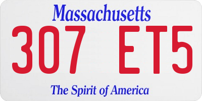MA license plate 307ET5