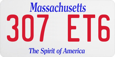 MA license plate 307ET6