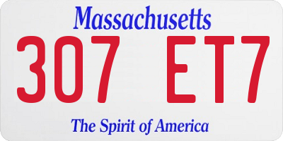 MA license plate 307ET7
