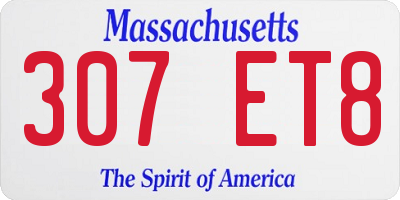 MA license plate 307ET8