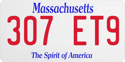 MA license plate 307ET9