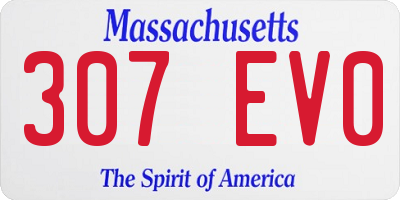 MA license plate 307EV0
