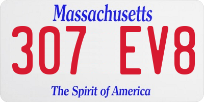 MA license plate 307EV8