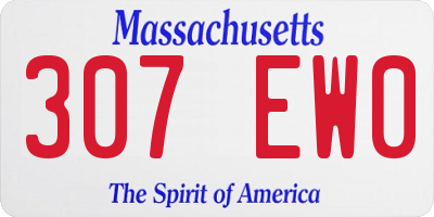 MA license plate 307EW0
