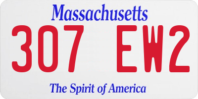MA license plate 307EW2