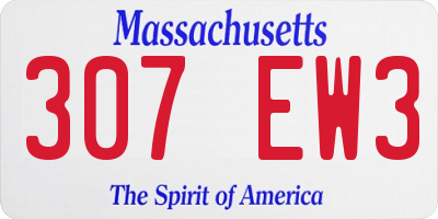 MA license plate 307EW3