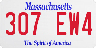 MA license plate 307EW4