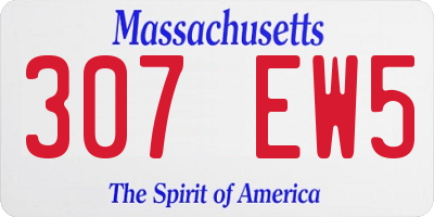 MA license plate 307EW5