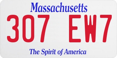 MA license plate 307EW7