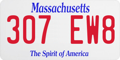 MA license plate 307EW8