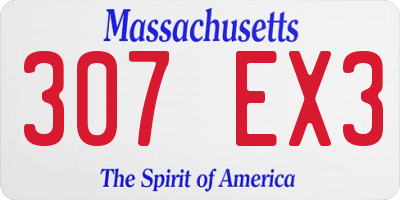 MA license plate 307EX3