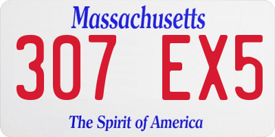 MA license plate 307EX5