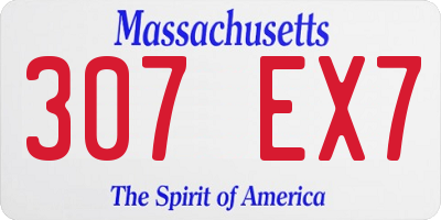 MA license plate 307EX7