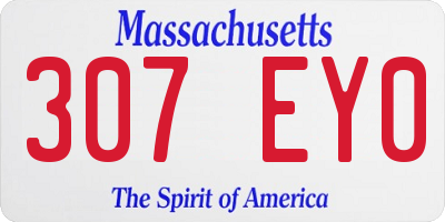 MA license plate 307EY0