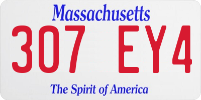 MA license plate 307EY4