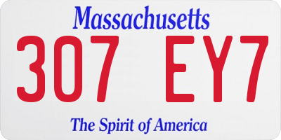 MA license plate 307EY7