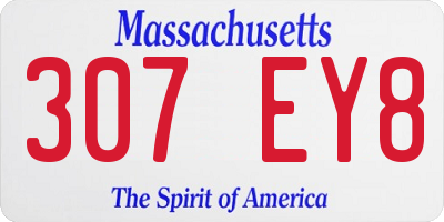 MA license plate 307EY8