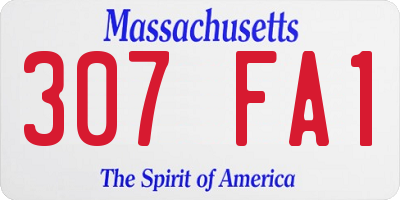 MA license plate 307FA1