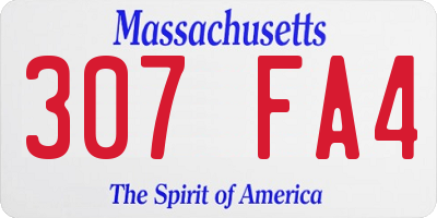 MA license plate 307FA4