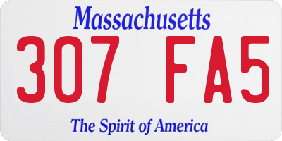 MA license plate 307FA5