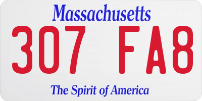 MA license plate 307FA8