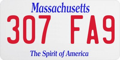 MA license plate 307FA9