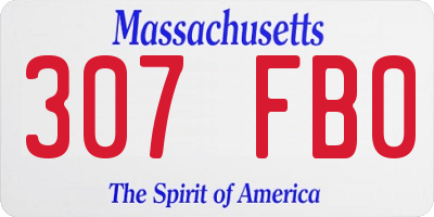 MA license plate 307FB0