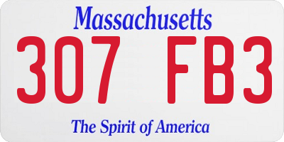 MA license plate 307FB3