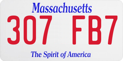 MA license plate 307FB7