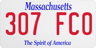 MA license plate 307FC0