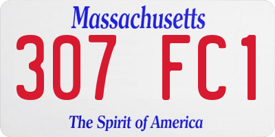 MA license plate 307FC1