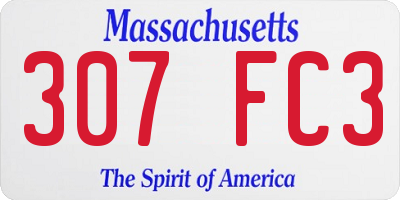 MA license plate 307FC3
