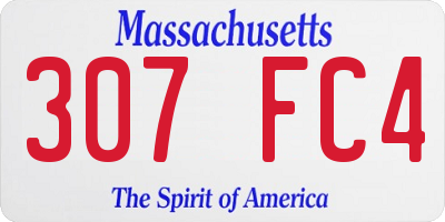 MA license plate 307FC4