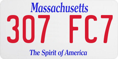 MA license plate 307FC7