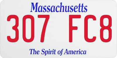 MA license plate 307FC8