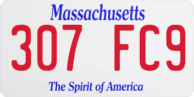 MA license plate 307FC9