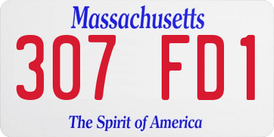 MA license plate 307FD1
