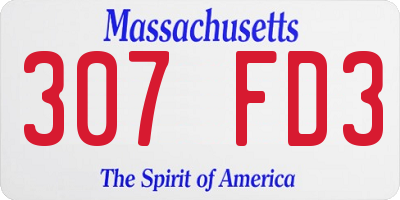 MA license plate 307FD3